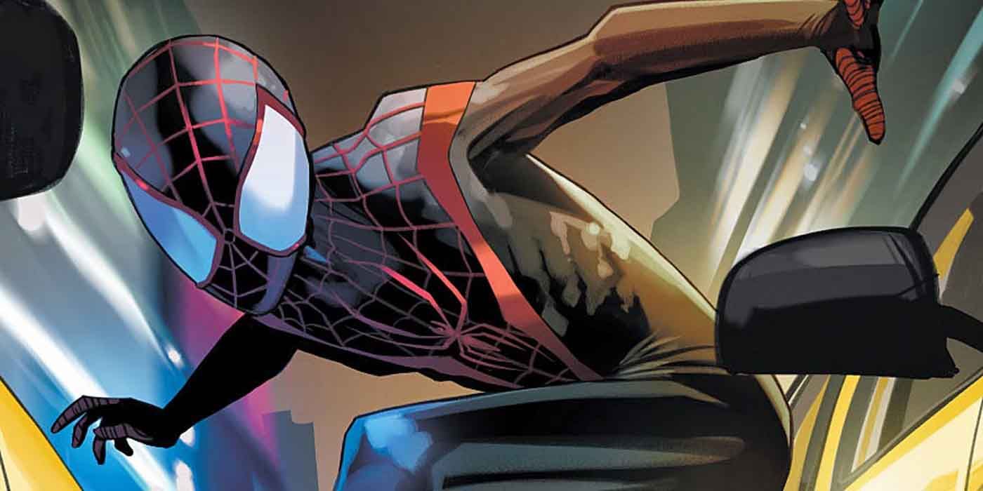 Miles Morales climbing a wall in Spider-Man