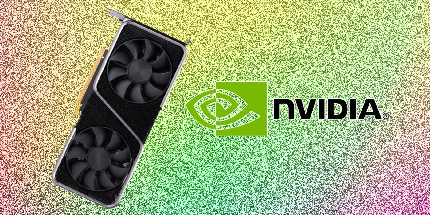 NVIDIA logo with an image of a graphics card