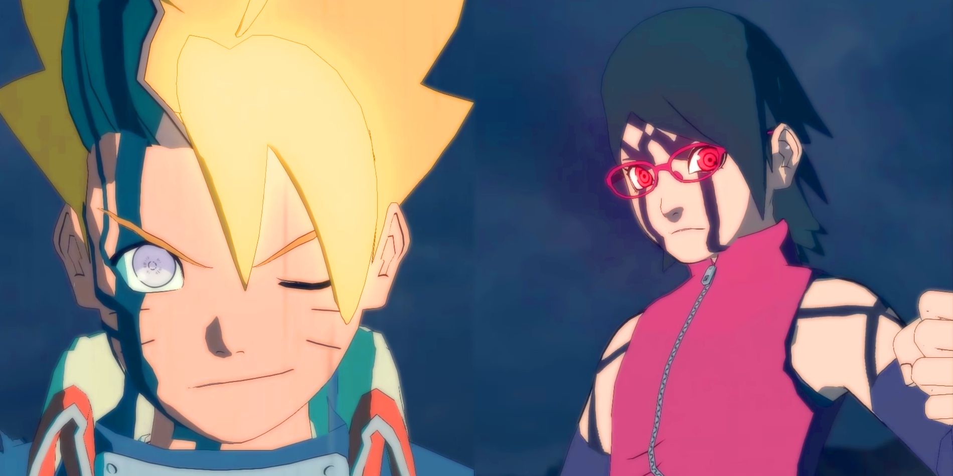 Boruto and Sarada are seen showing off new forms with their powered up eyes with mods for Naruto Ninja Storm 4.