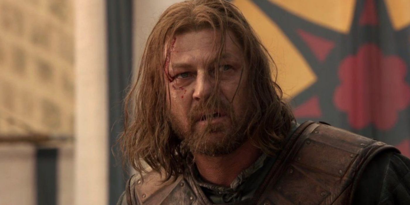 Ned Stark just moments from his beheading in Game of Thrones