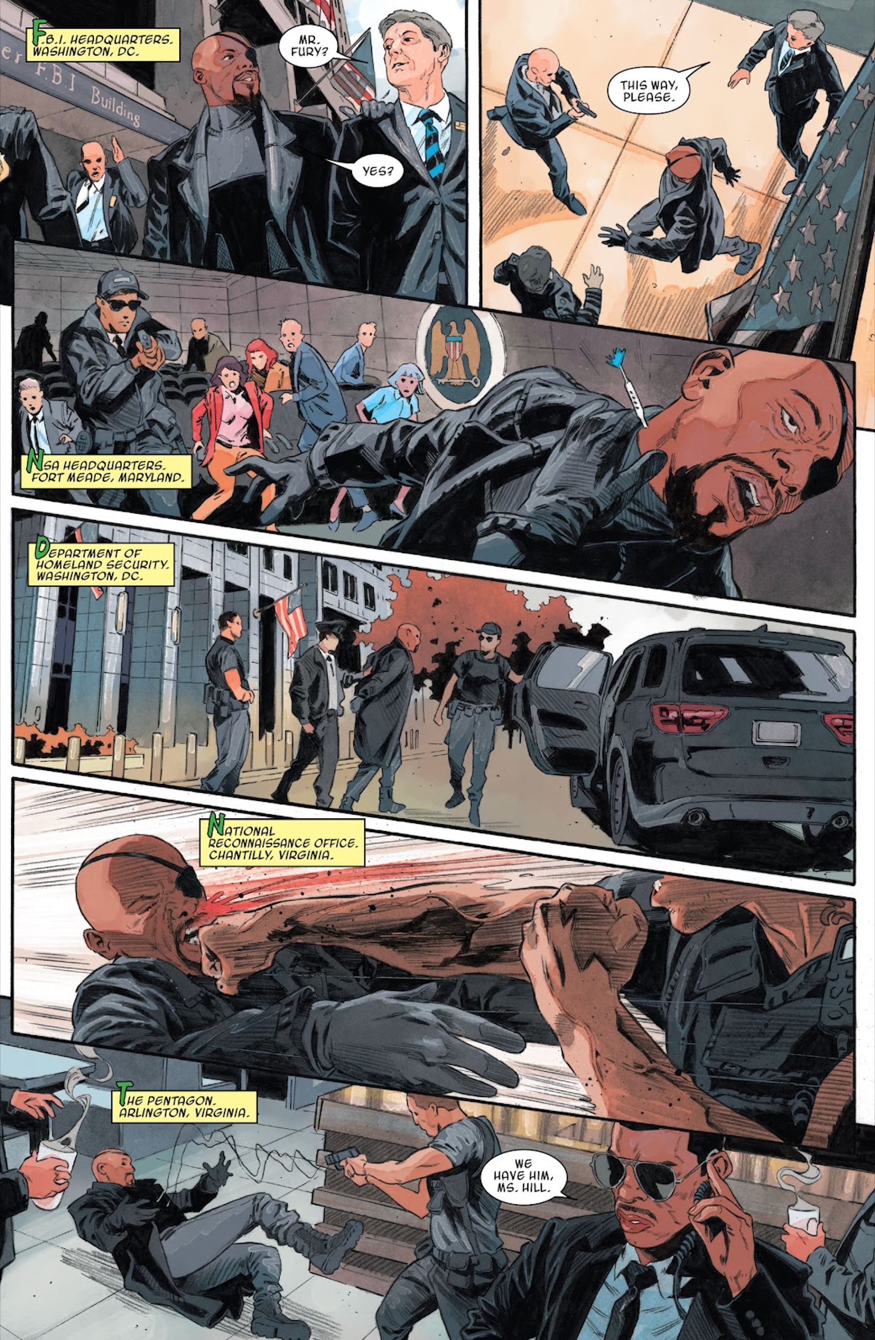 Nick Fury is caught as a Skrull