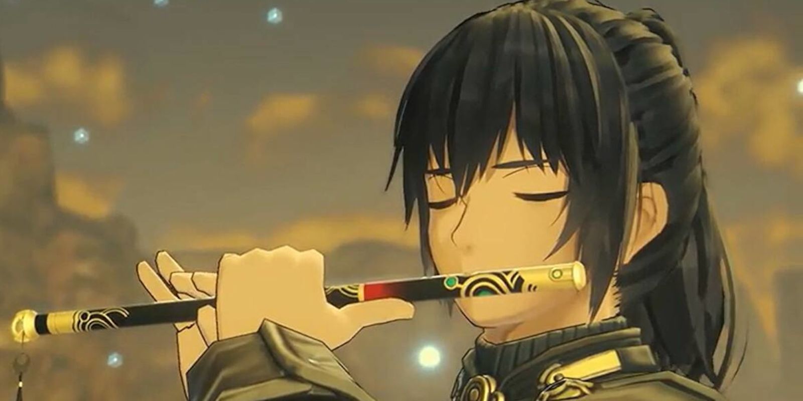 Noah performs a song with a flute in Xenoblade Chronicles 3