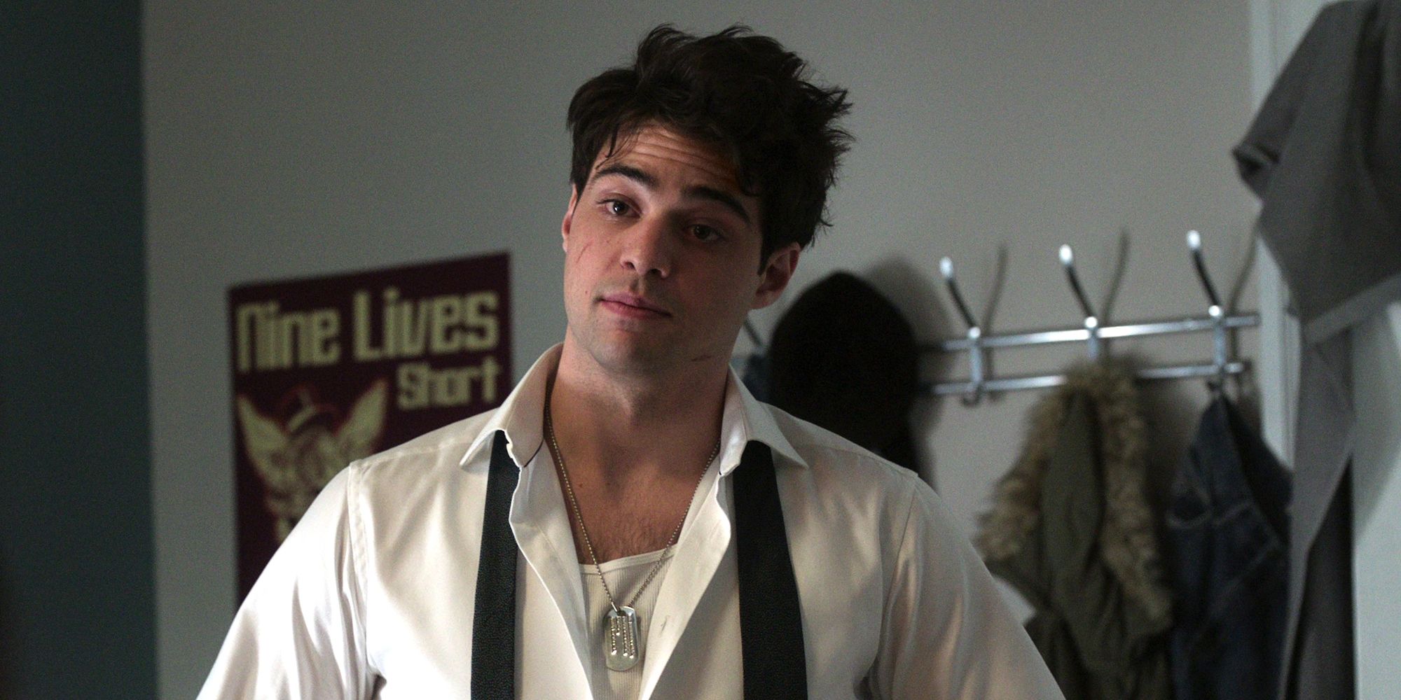 Noah Centineo in The Recruit with undone tie