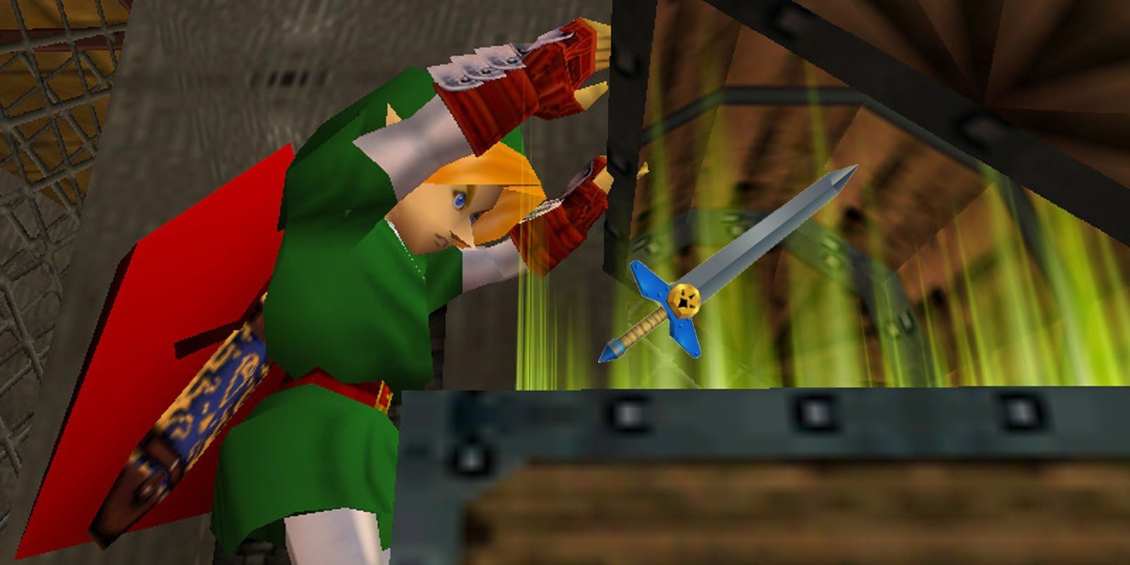 Ocarina Of Time Link Opens Chest And It Has The Giants Knife