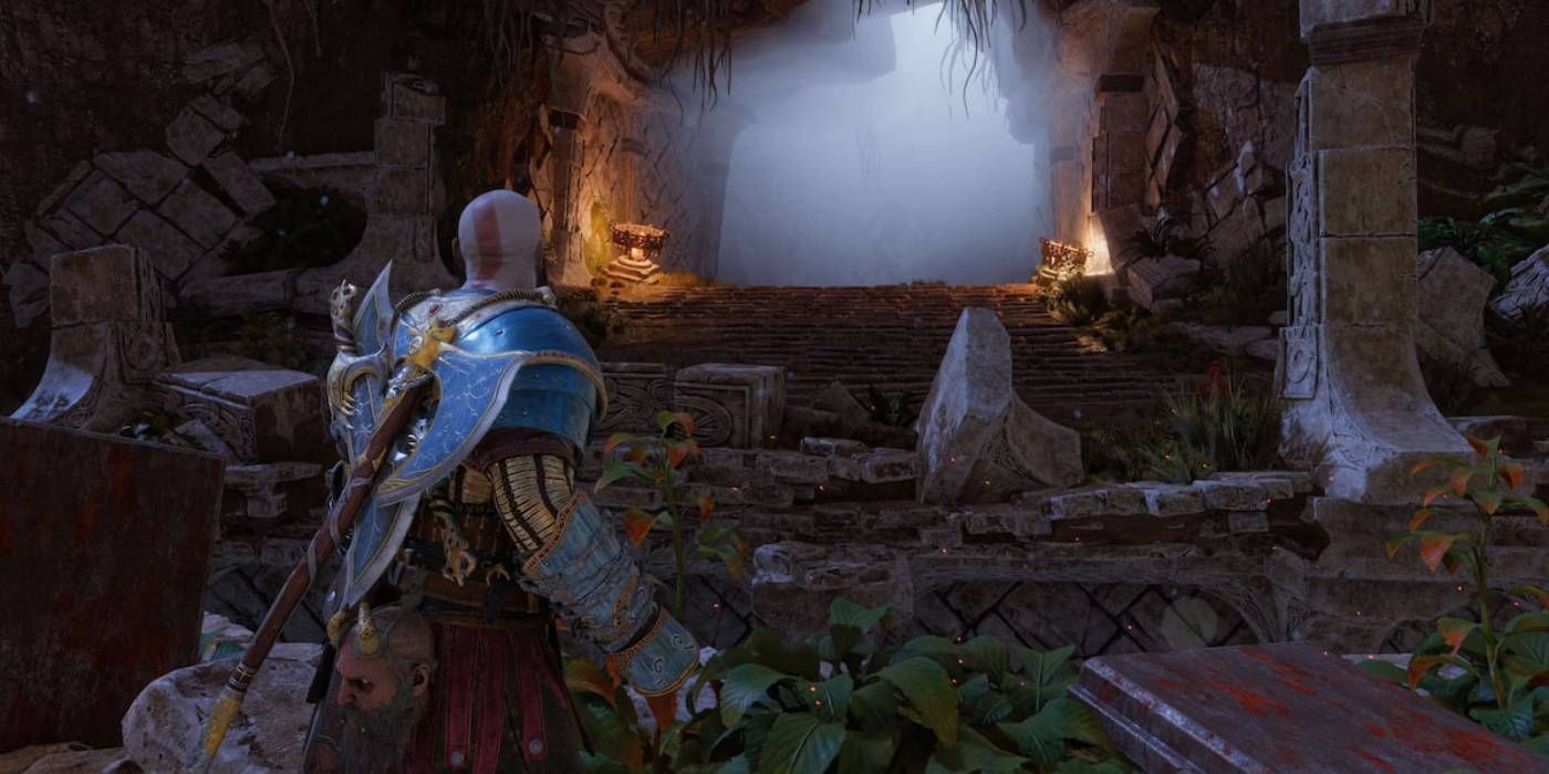 God of War Ragnarok Vanaheim The Sinkholes Location Near The Vanaheim Crater Unlocked Later in the Game for Exploration and Boss Fights for Collectibles