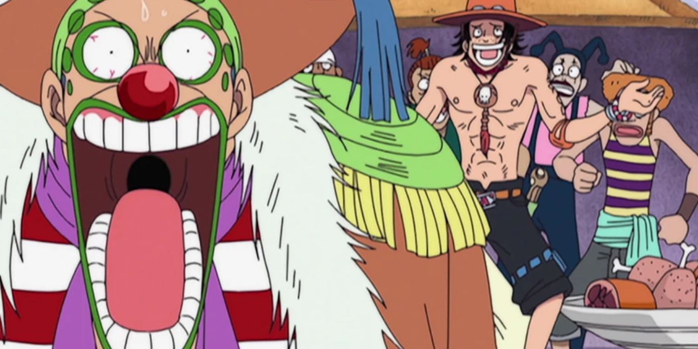 One Piece animesindeki Ace ve Palyaço Buggy ekibi.