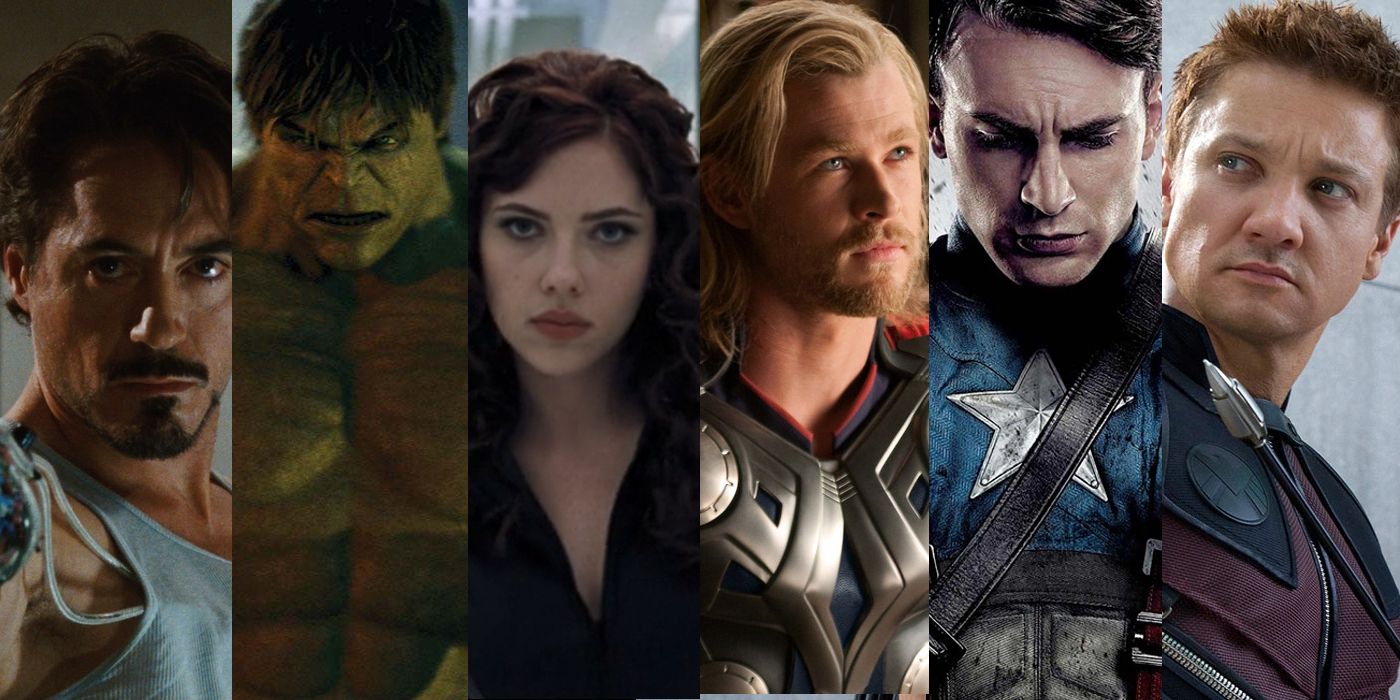 Tony Stark, Hulk, Black Widow, Thor, Captain America, Hawkeye