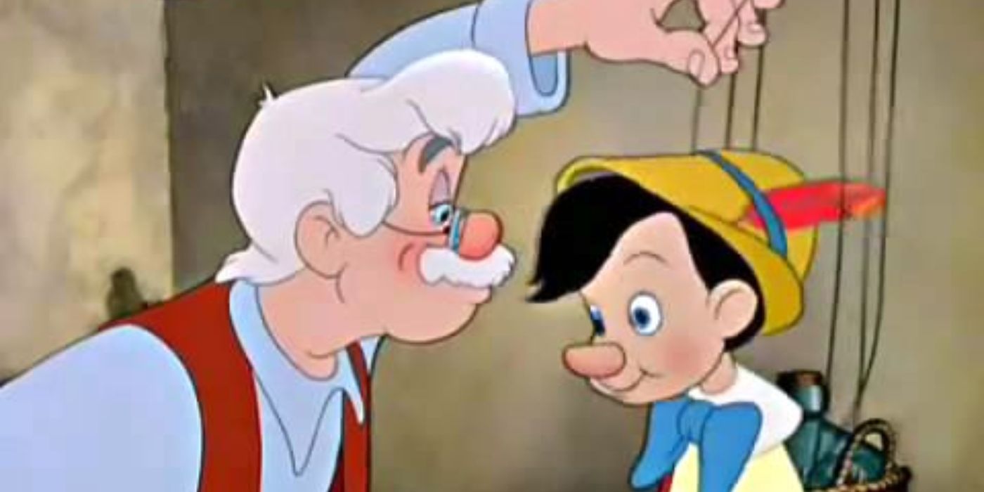 Geppetto and Pinocchio in Pinocchio