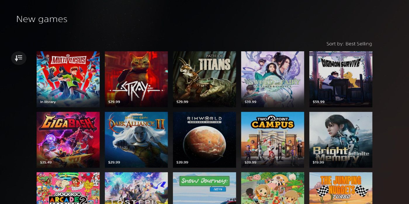 New Releases tab on PlayStation Store