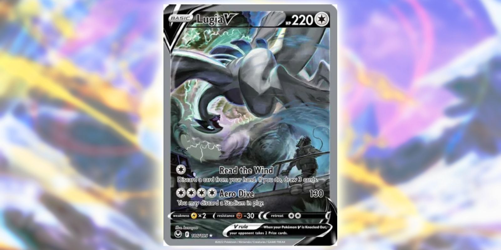 The Alternate Full Art Pokémon TCG card for Lugia V in Silver Tempest.