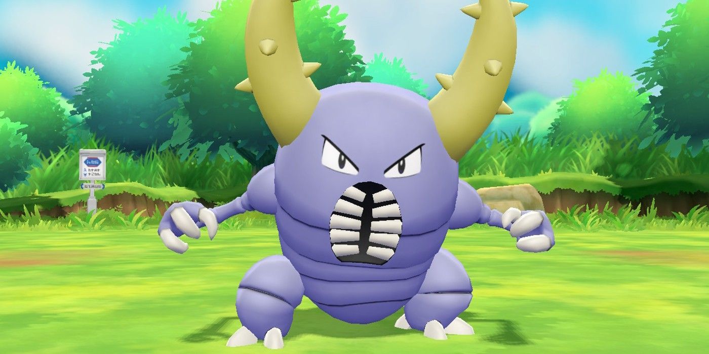 Imagem de um Shiny Pinsir em Pokémon Let's Go, Eevee!