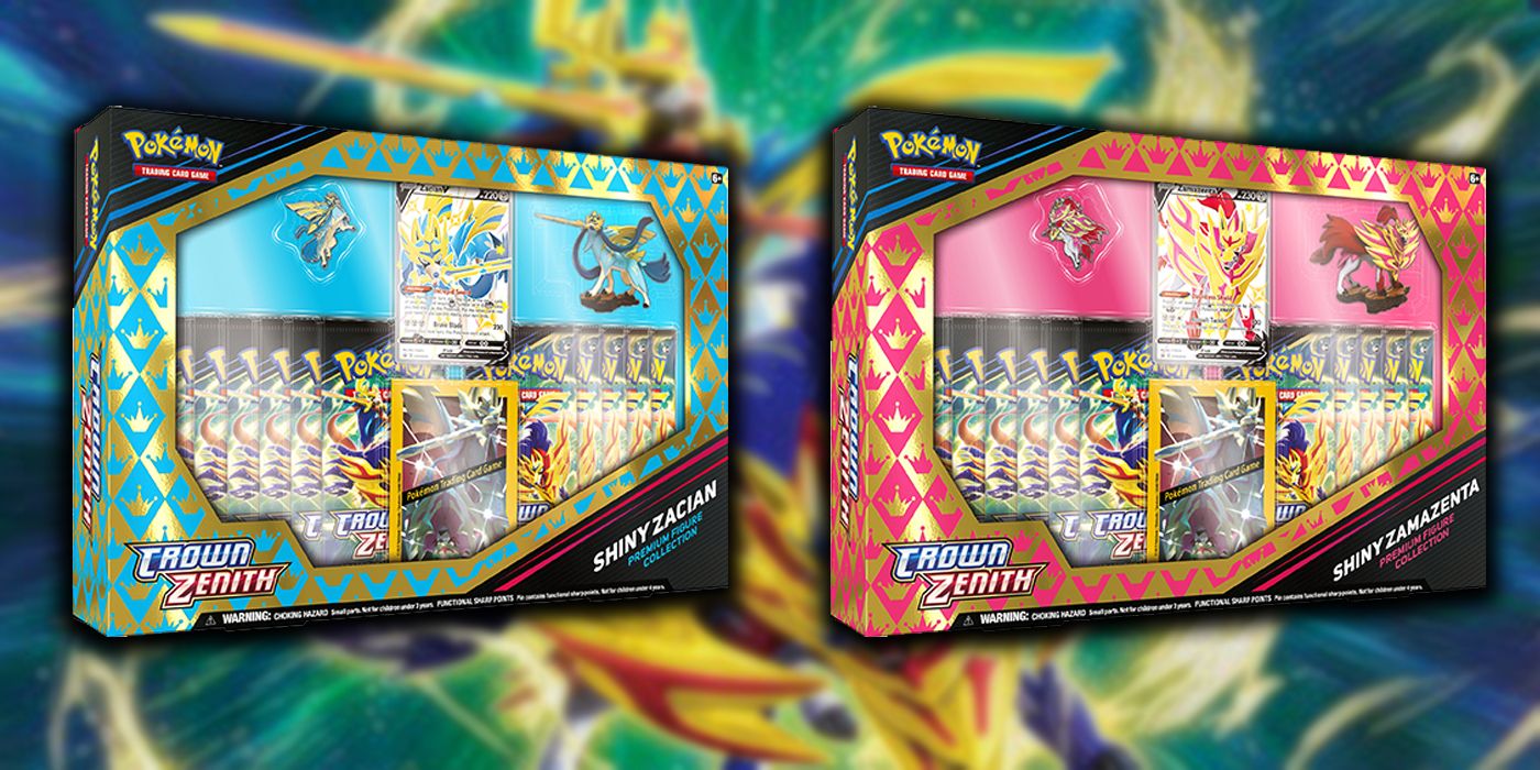 Pokemon TCG Crown Zenith Premium Figure Collection Shiny Zacian Shiny Zamazenta