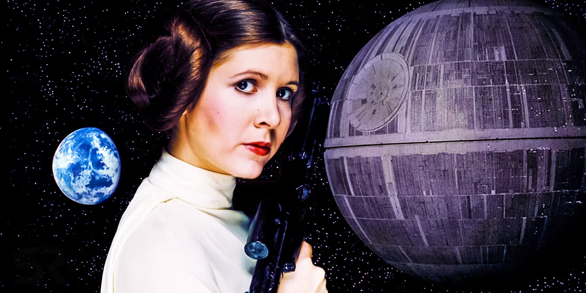 Princess Leia in A New Hope with the Death Star