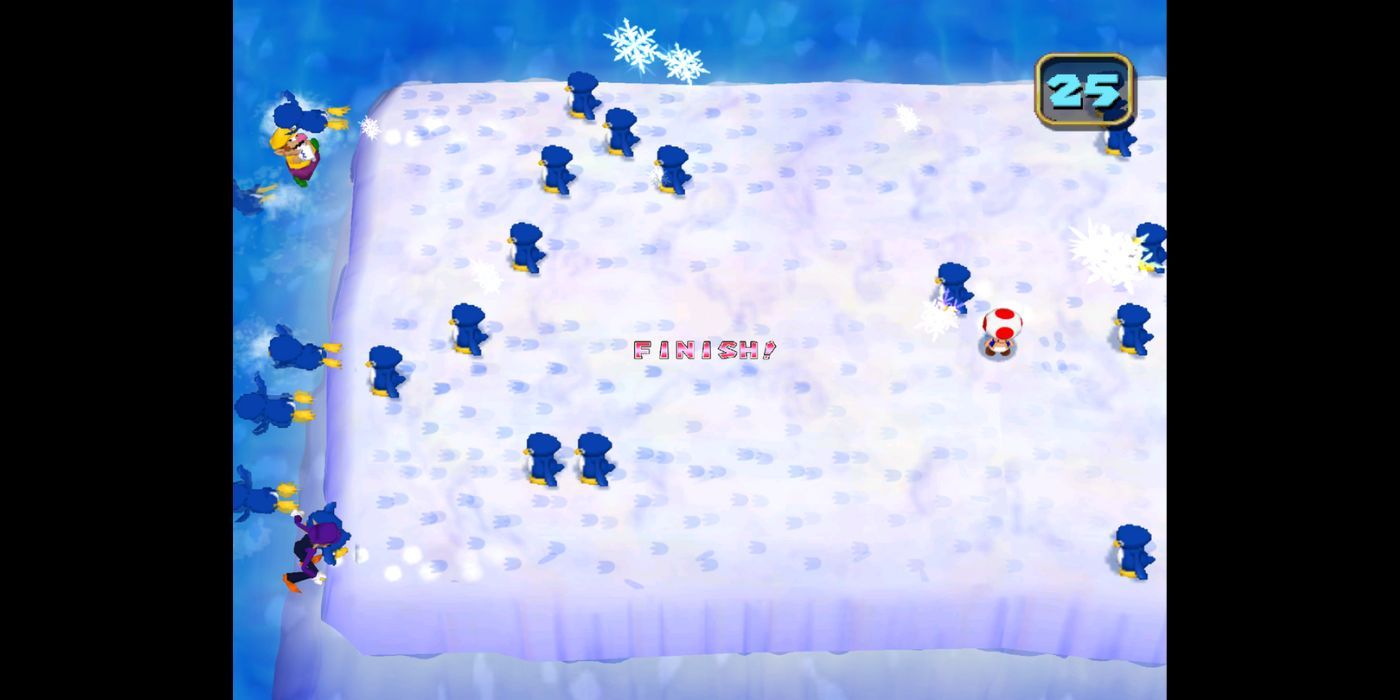 Opdringerige Penguins-minigame in Mario Party 5