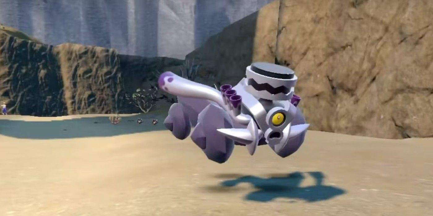 A Revavroom hovering in the desert in Pokémon Scarlet and Violet