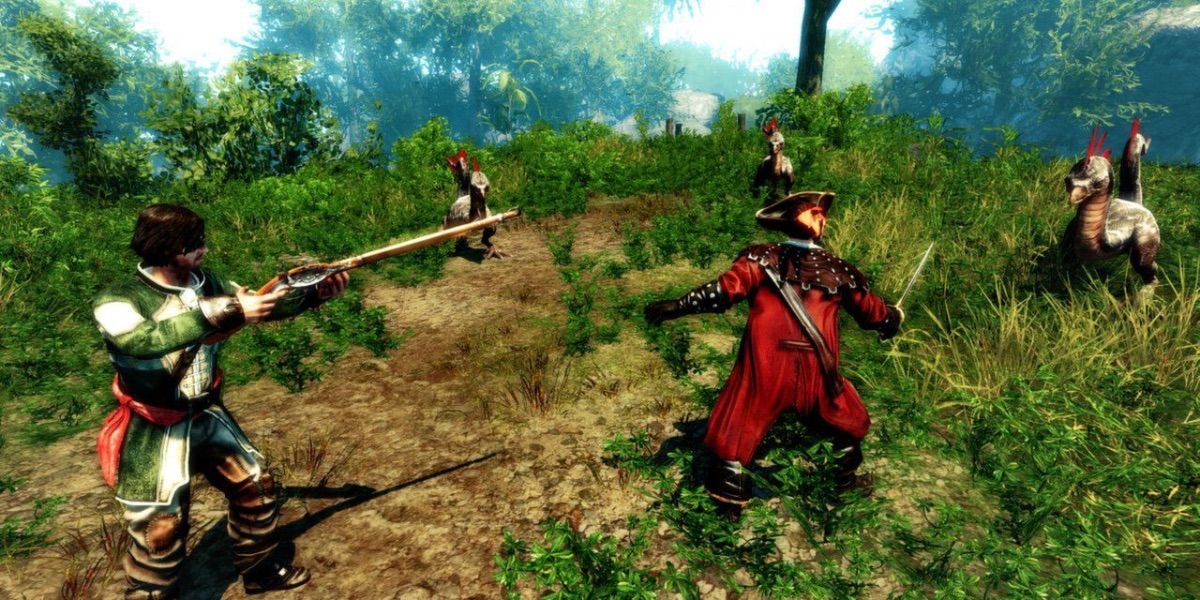 Two pirates fight strange monsters in Risen 2