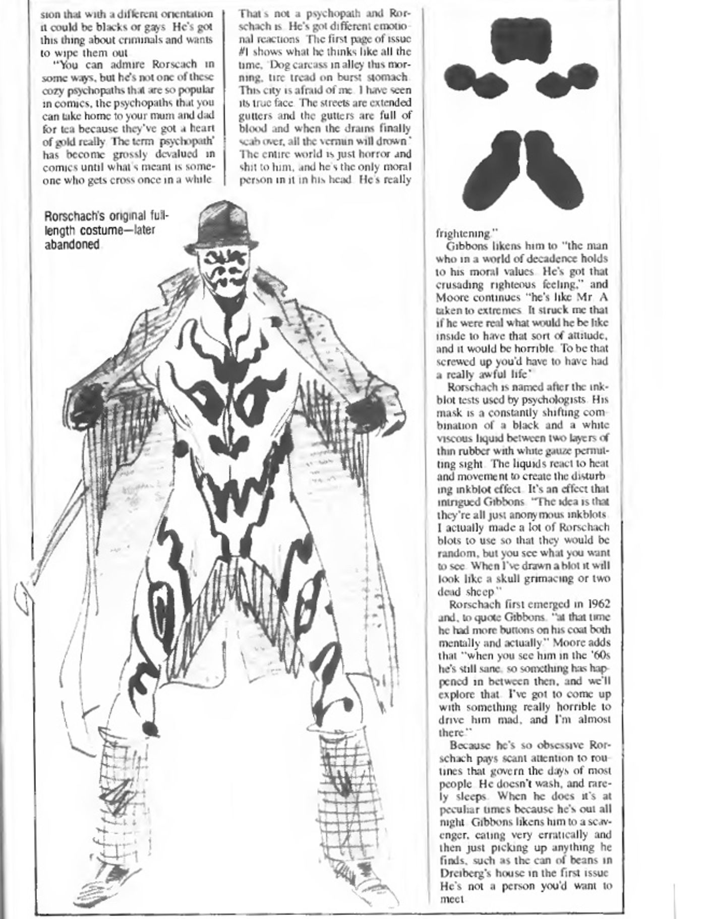 Rorschach Original Costume DC Comics