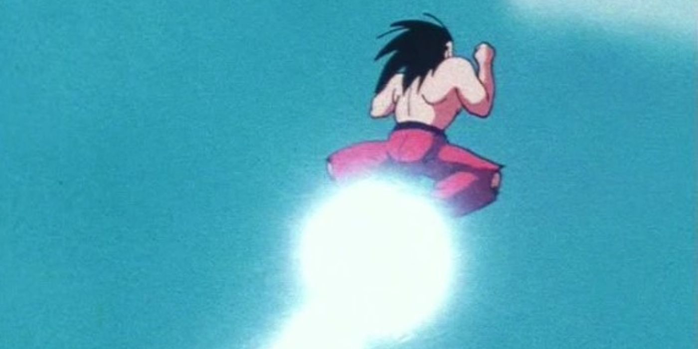 Goku using his Feet Kamehameha against Piccolo in Dragon Ball.