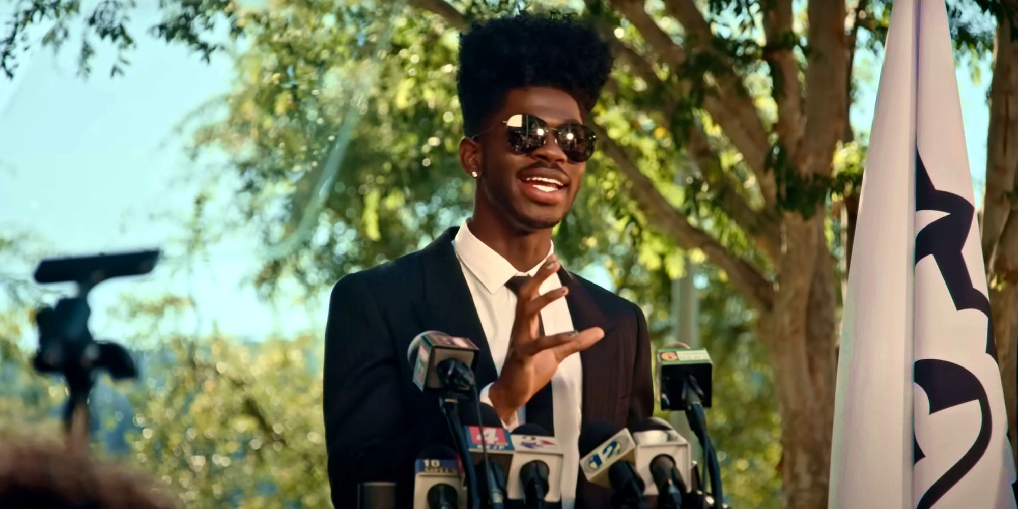 Screenshot of Lil Nas X in League of Legends World Championship Opening Performance announcement video.