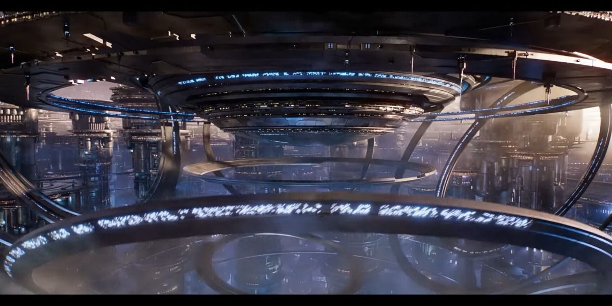 An image of the circular quantum realm tech from the Ant-Man 3 trailer is shown.