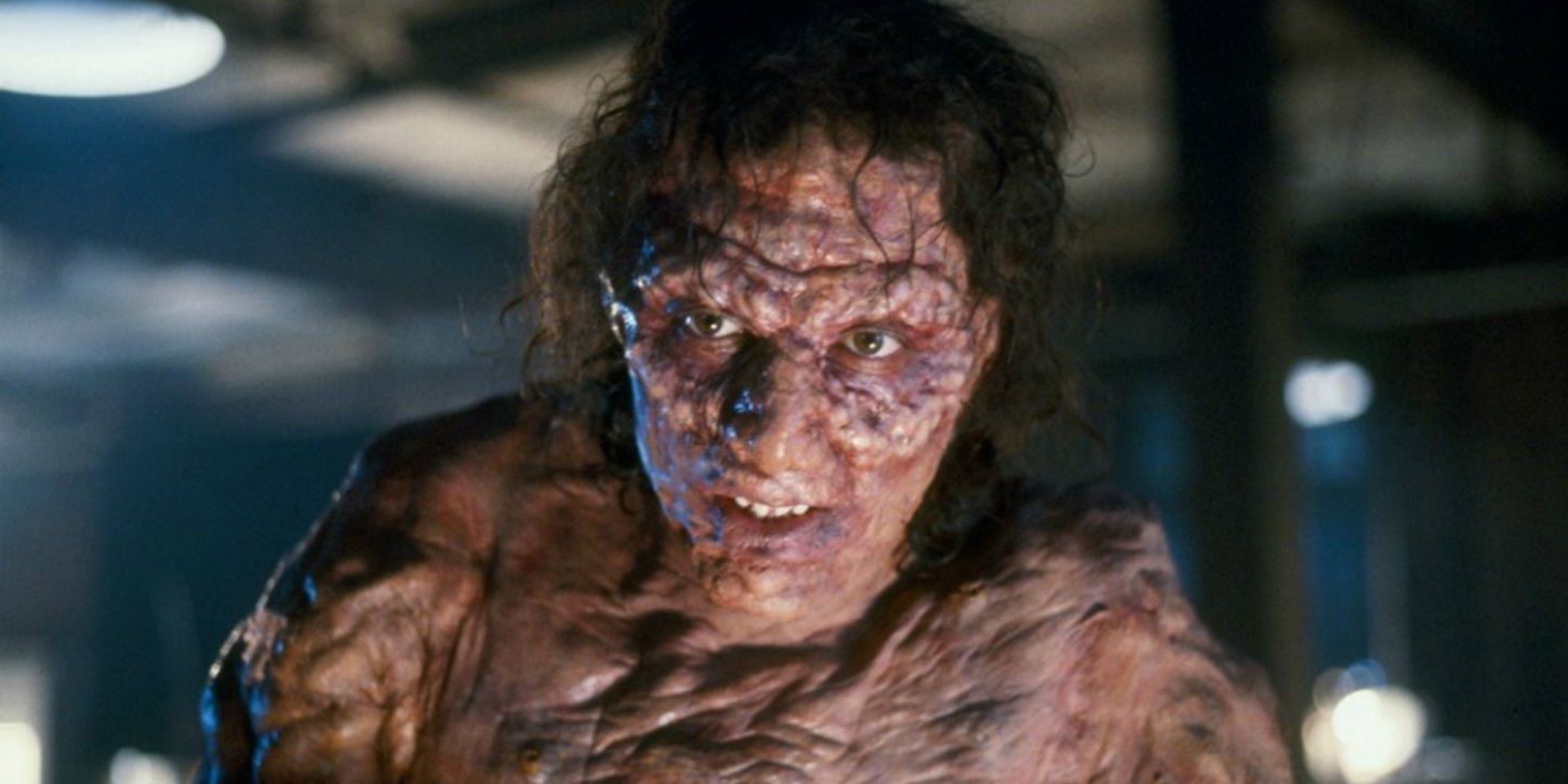 Seth Brundle in the midst of his transformation in The Fly