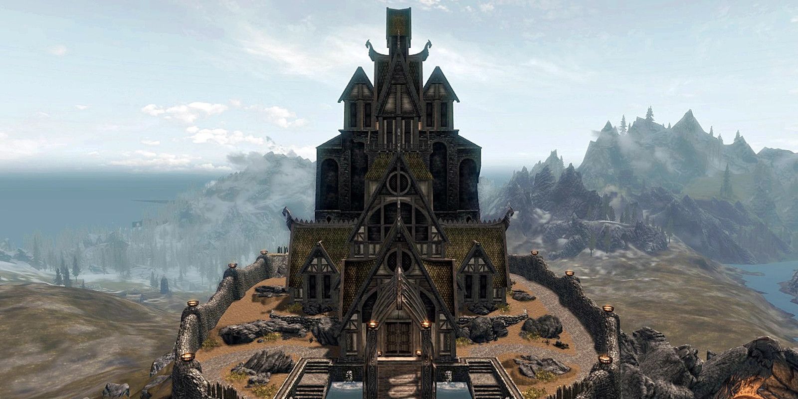 An image of Dragonsreach from the Elder Scrolls V: Skyrim