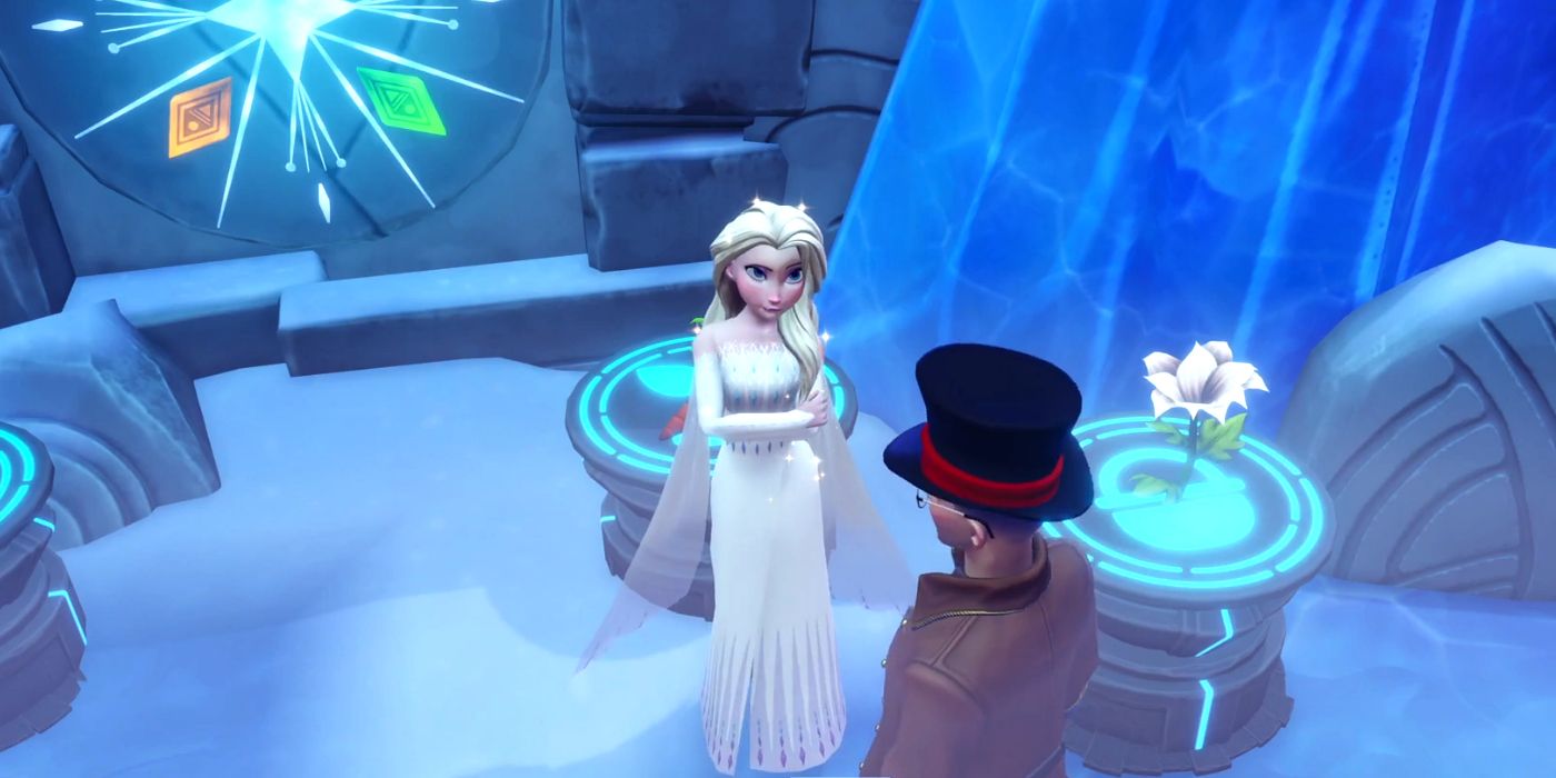 Speaking to Elsa During The Ice Cavern Mystery in Disney Dreamlight Valley