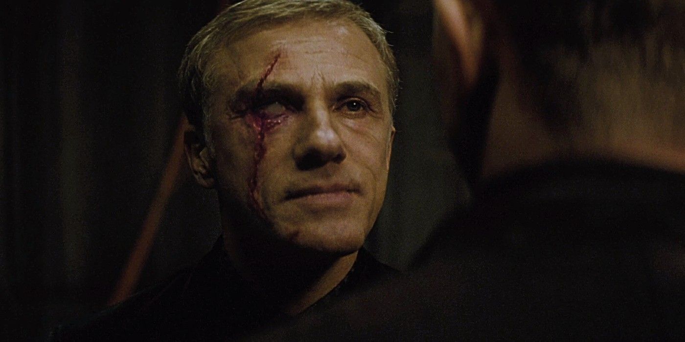 Christoph Waltz as Ernst Stavro Blofeld in looking at Bond in Spectre.