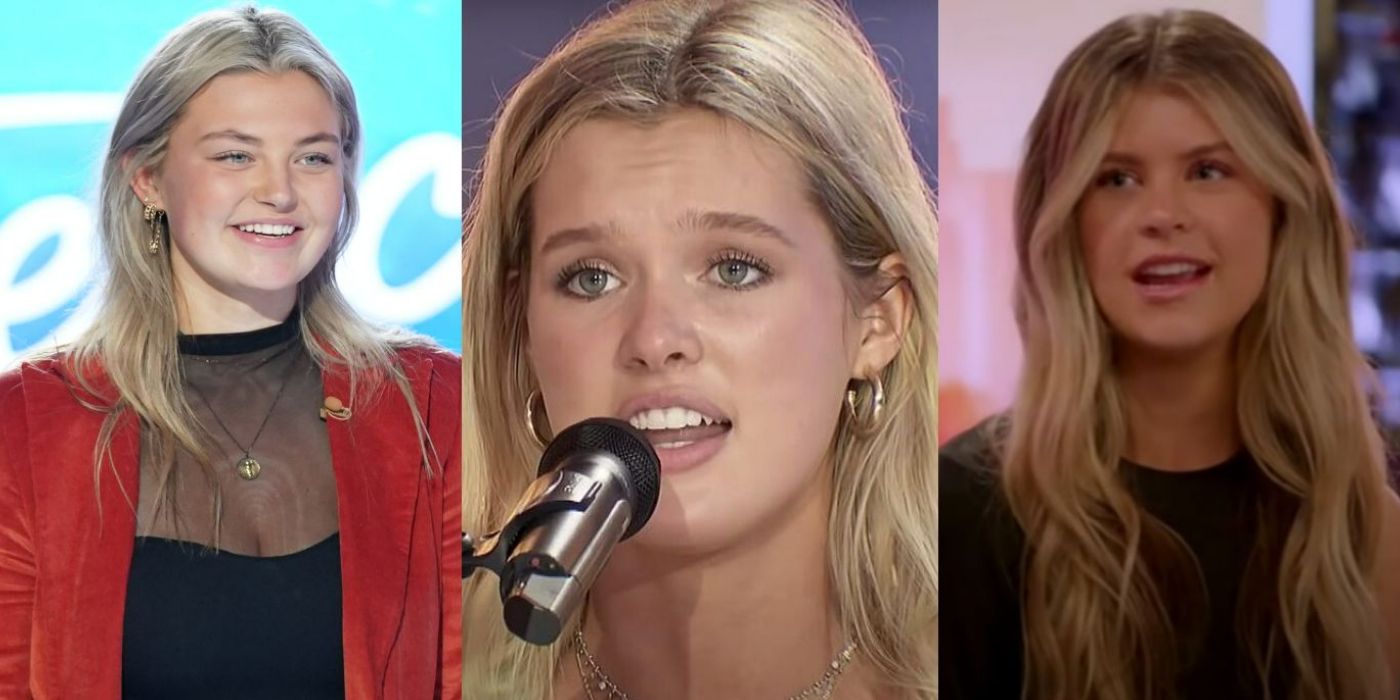Split image of Emerson, Kenedi, and Paige in American Idol (2)