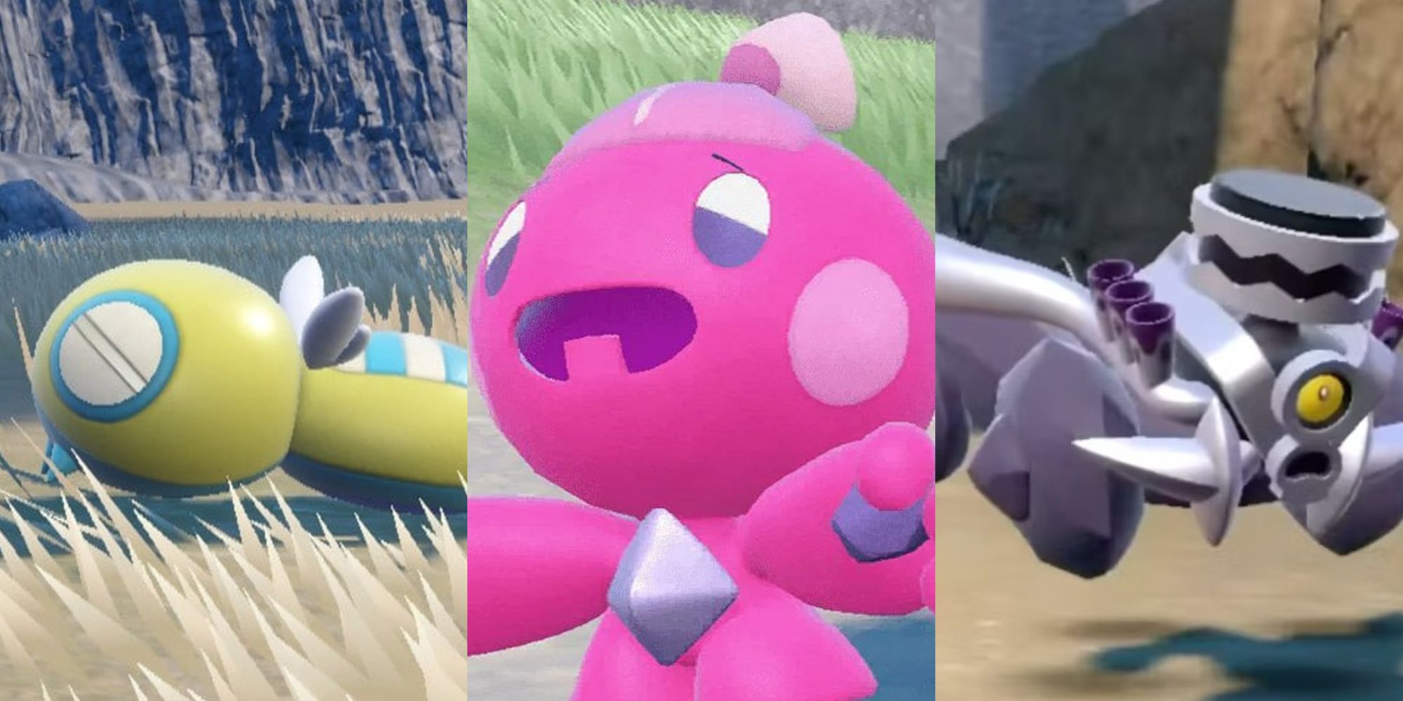 Split image of Gen 9 Pokemon in Scarlet and Violet