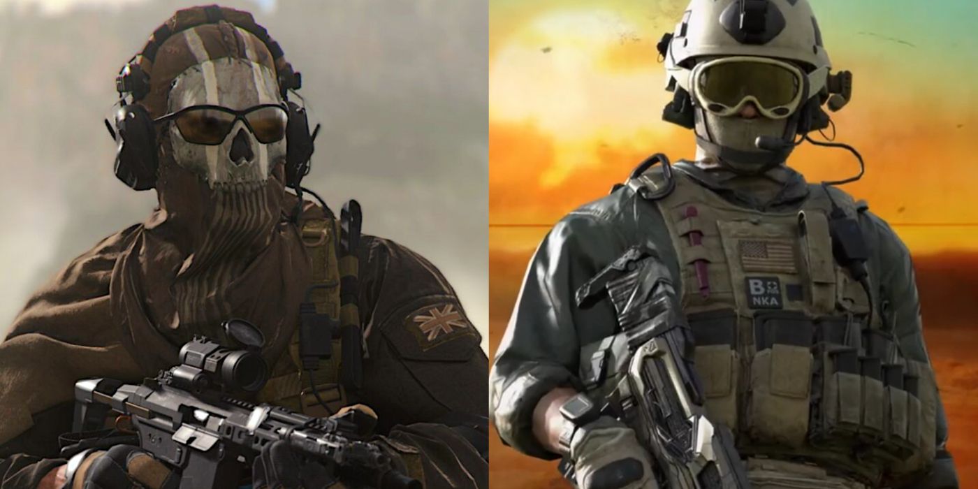 Split image of Ghost and Roach from Call of Duty Modern Warfare 2