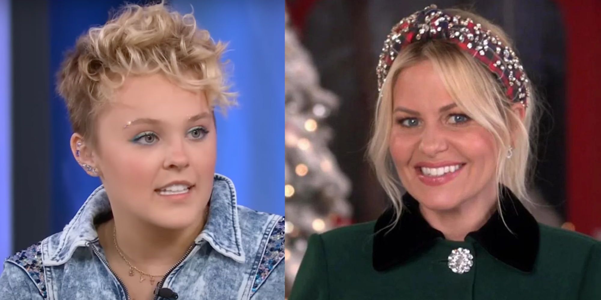 Split image of JoJo Siwa and Candace Cameron Bure