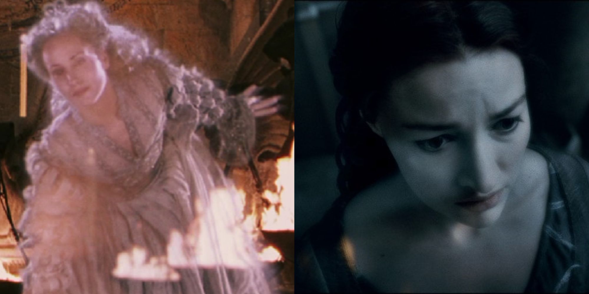 Split-image-of-Nina-Young-and-Kelly-Macdonald-as-the-Grey-Lady-in-Harry-Potter