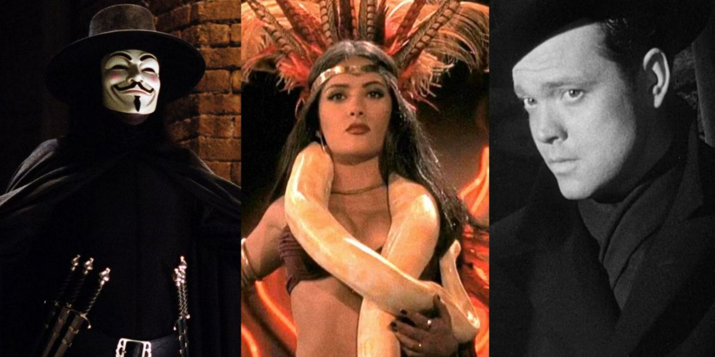 Split image of V For Vendetta, From Dusk Till Dawn, and The Third Man (1)