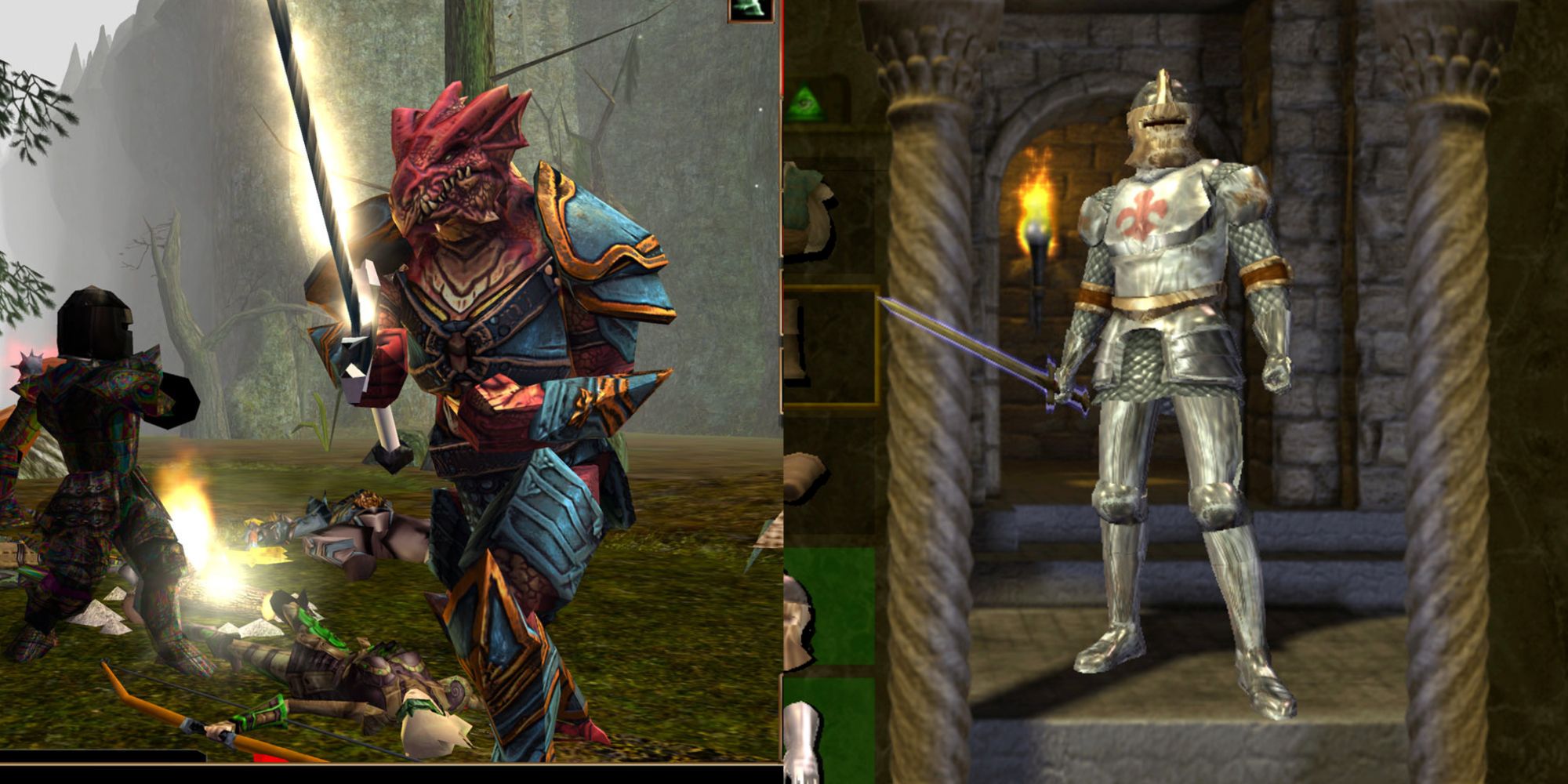 Split images of Baldur's Gate and Neverwinter
