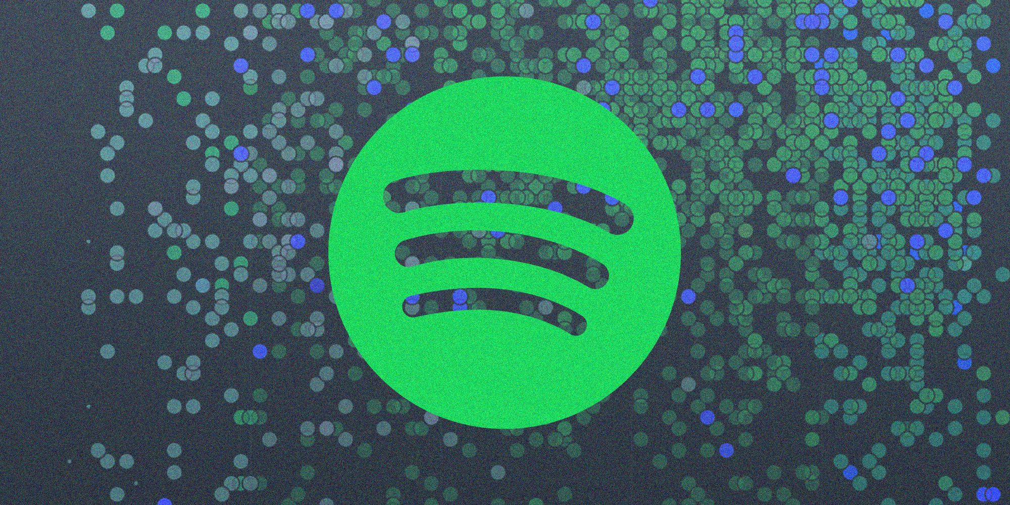 Spotify icon against plot chart background