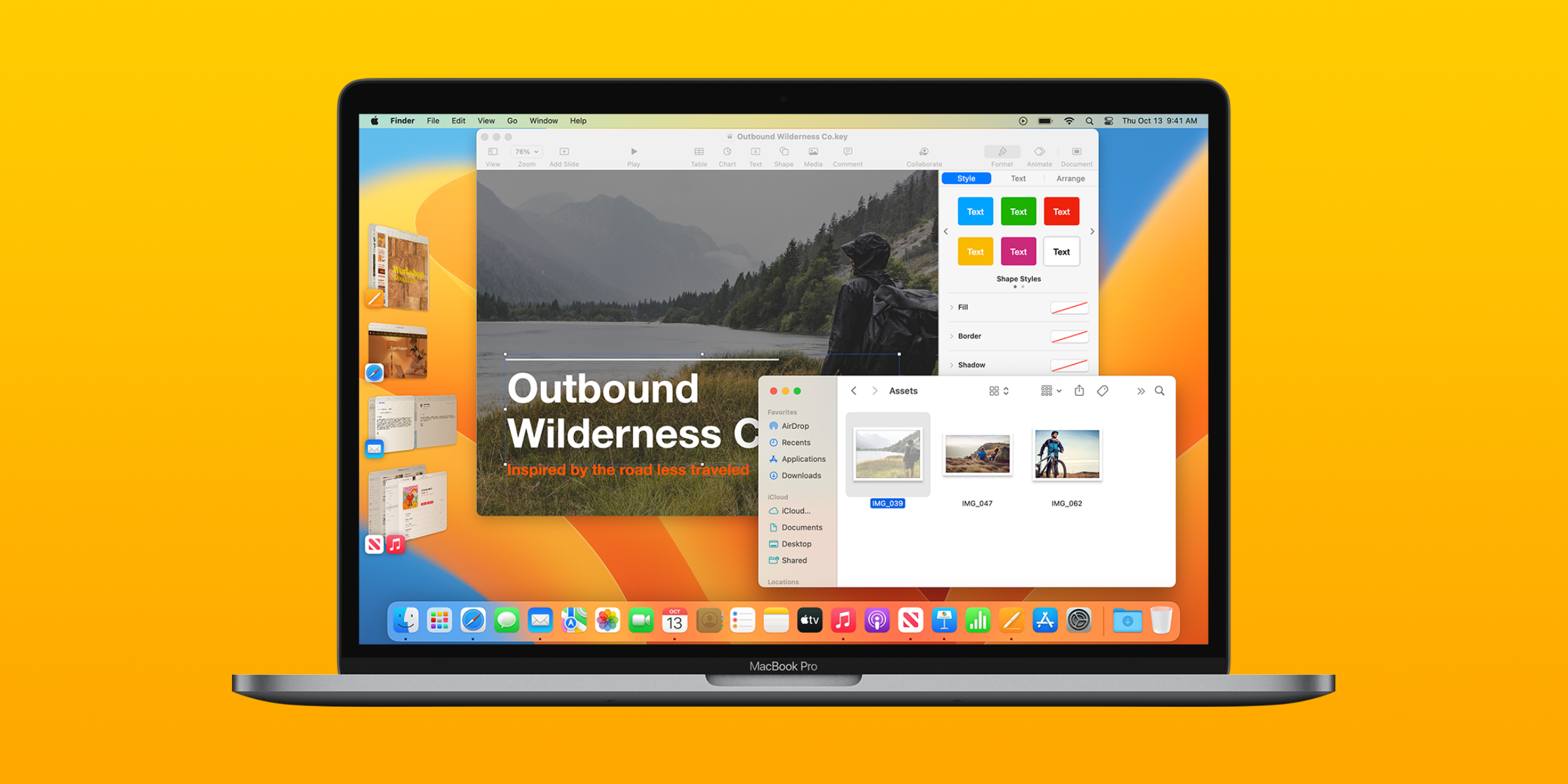 Stage Manager on macOS Ventura.