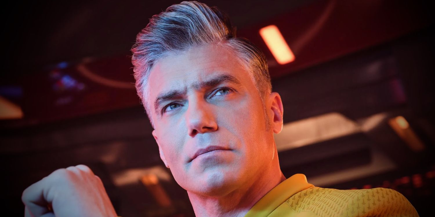 Captain Pike looks on intently from Strange New Worlds 