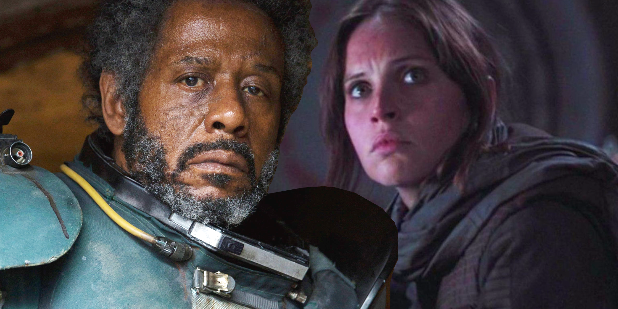 Saw Gerrera from Star Wars and Jyn Erso from Rogue One