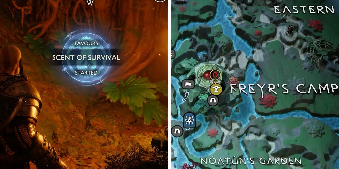 Starting Location of the Scent of Survival Favour in God of War Ragnarok