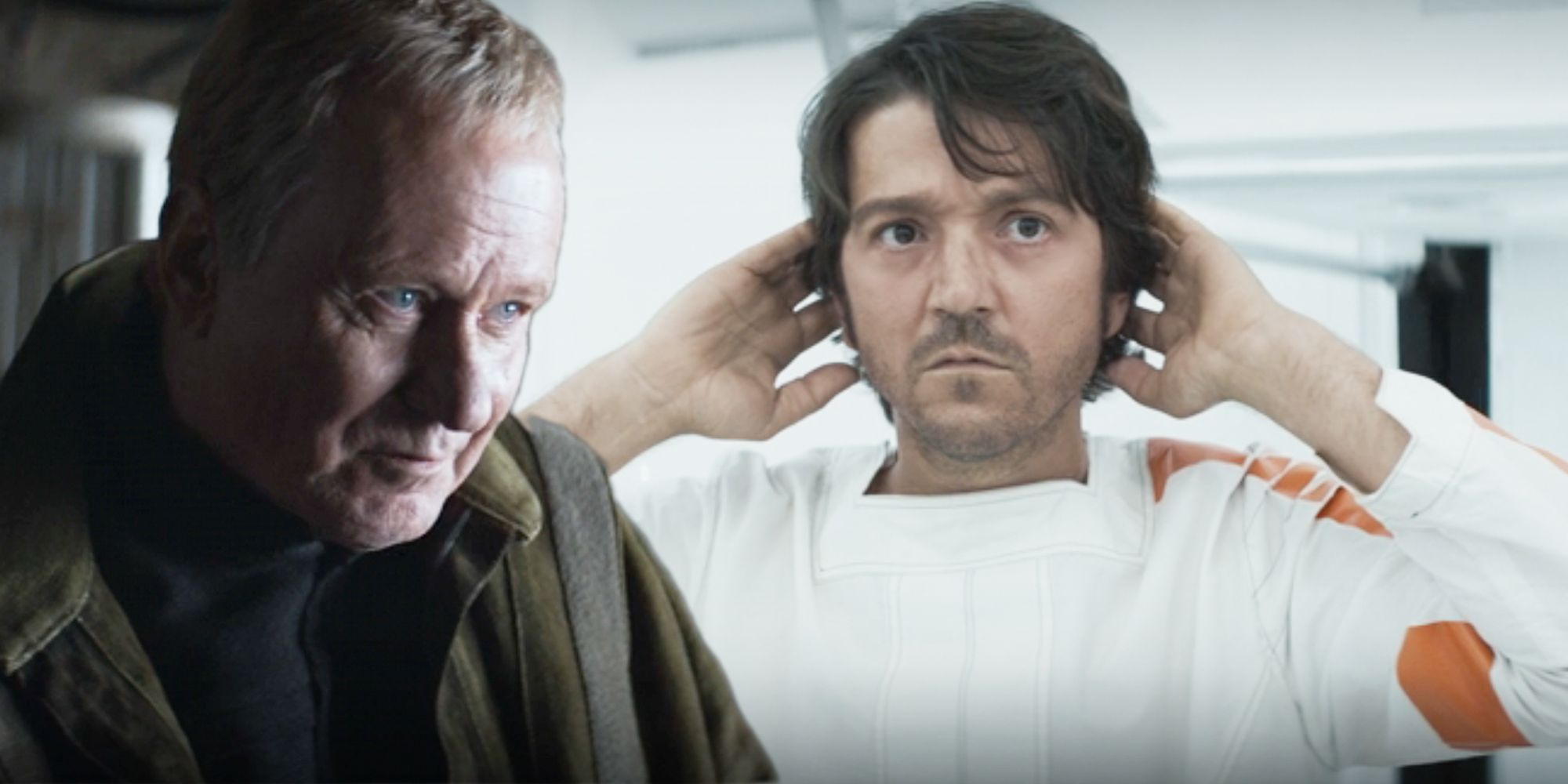 Stellan Skarsgård como Luthen Rael e Diego Luna como Cassian Andor em Andor