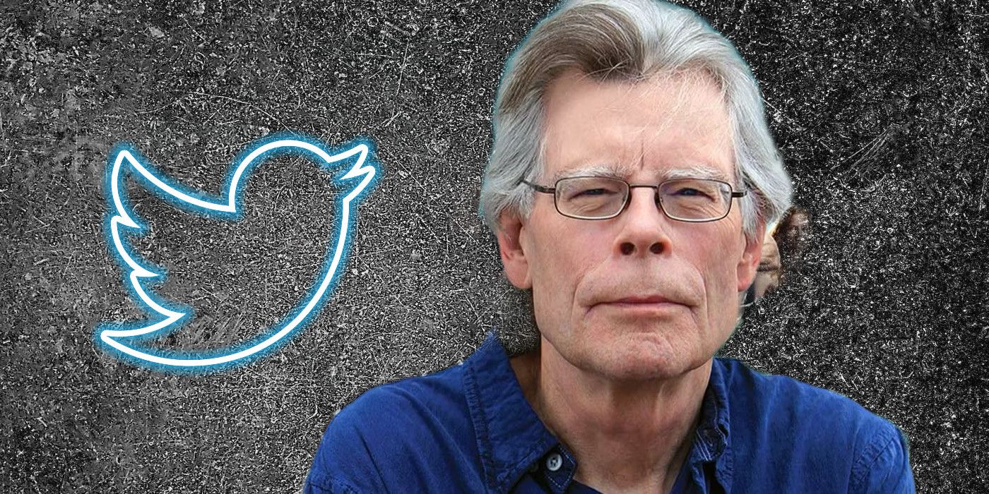 Stephen King with Twitter logo