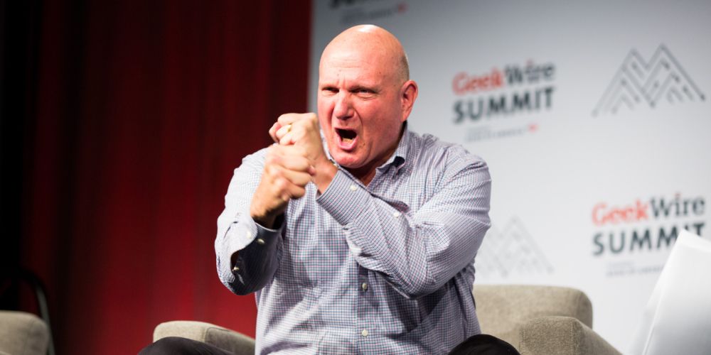 Steve Balmer dando uma palestra