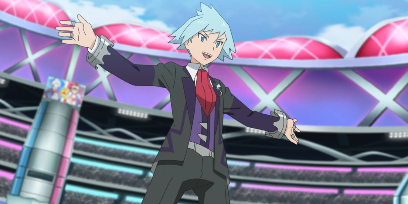 Steven Stone in uno degli stadi Pokémon.