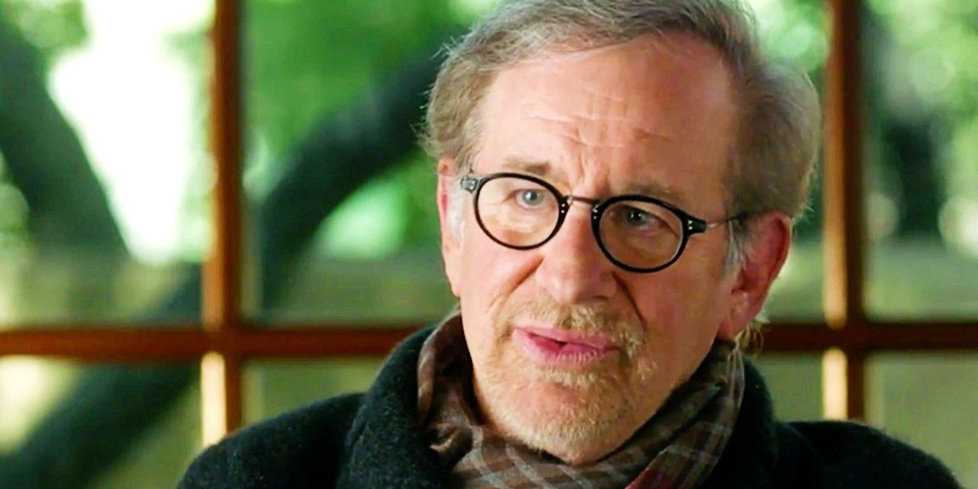Steven Spielberg talking to someone