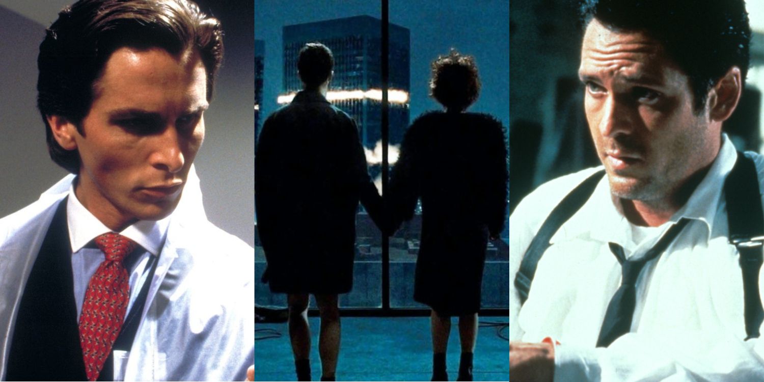 Stills from American Psycho, Fight Club and Reservoir Dogs