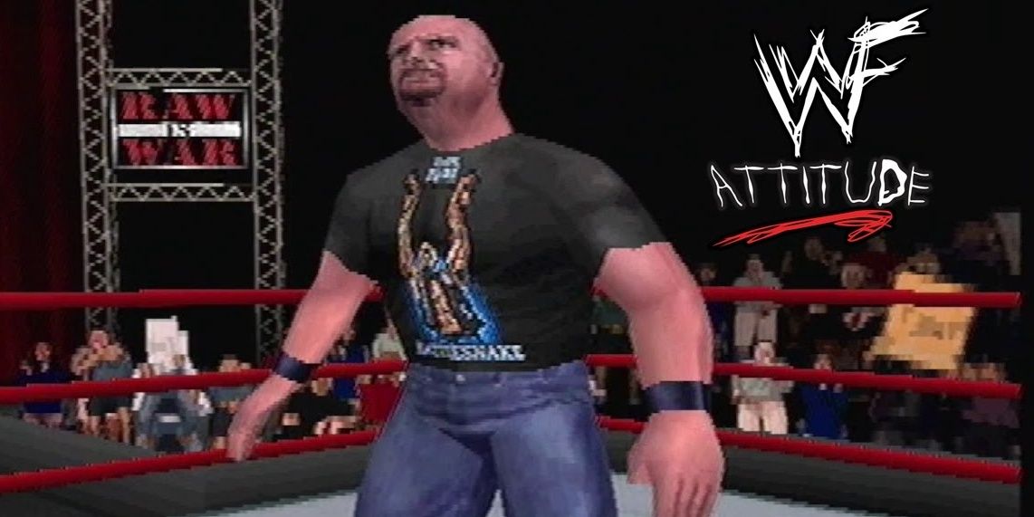Stone Cold standing in the ring in WWF Attitude 