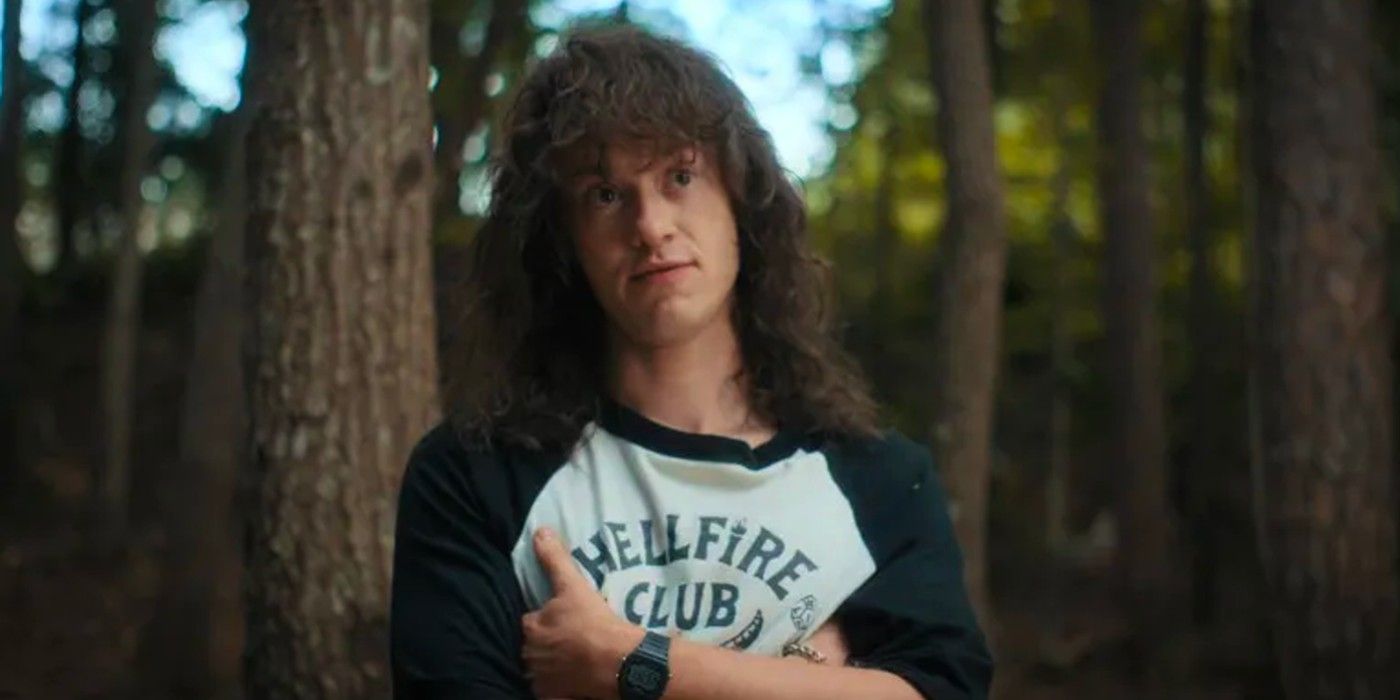 Eddie Munson (Joseph Quinn) looking serious in Stranger Things