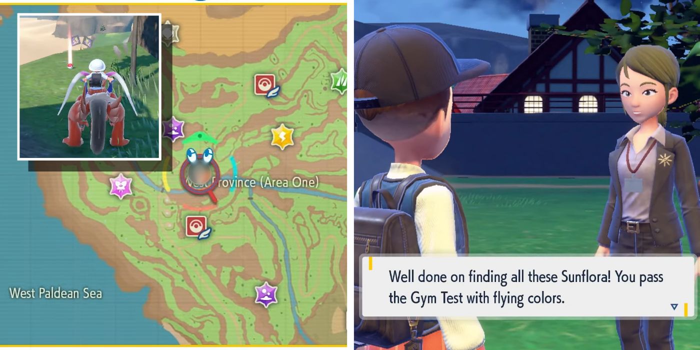 Sun Stone Map Location and Sunflora Gym Test NPC in Pokémon Scarlet &amp; Violet