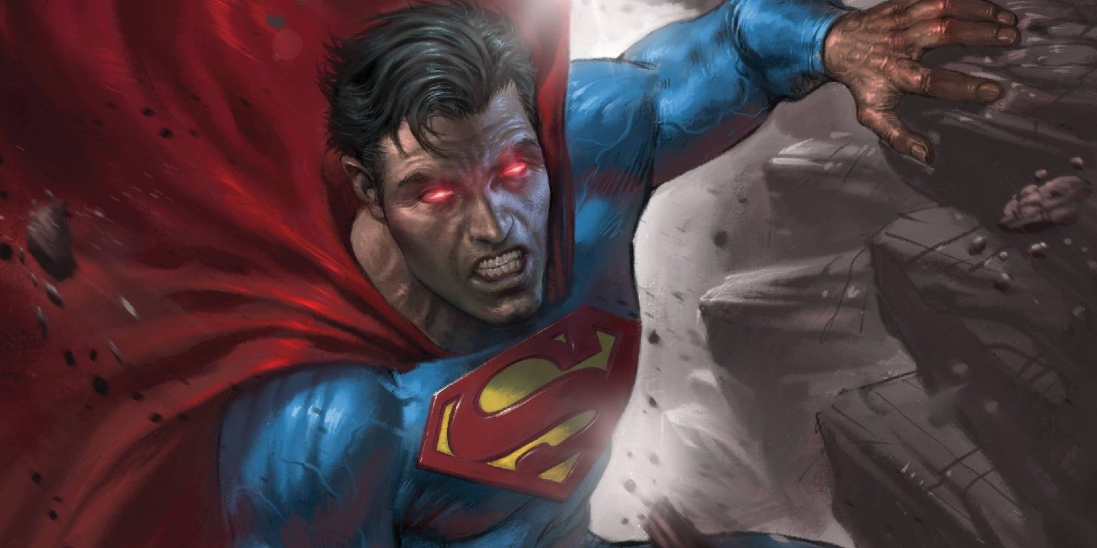 Superman with Glowing Red Eyes